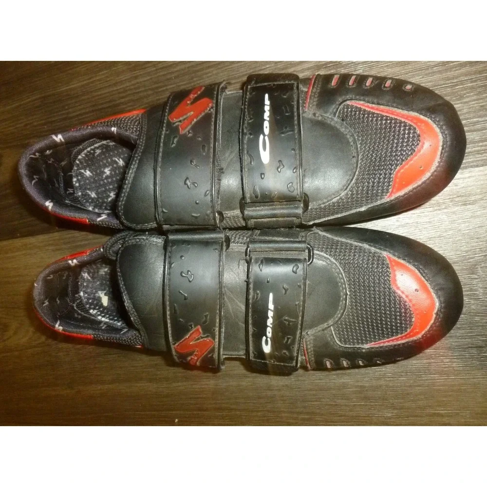 Specialized Comp Mountain Bike Shoes Black Red Cycling MTB 3-Strap Mens